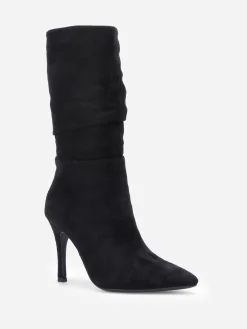 Hot La Modeuse Bottes froncées en suédine Noir