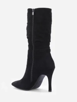 Hot La Modeuse Bottes froncées en suédine Noir