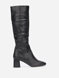 Clearance La Modeuse Bottes plissées à bout carré Noir