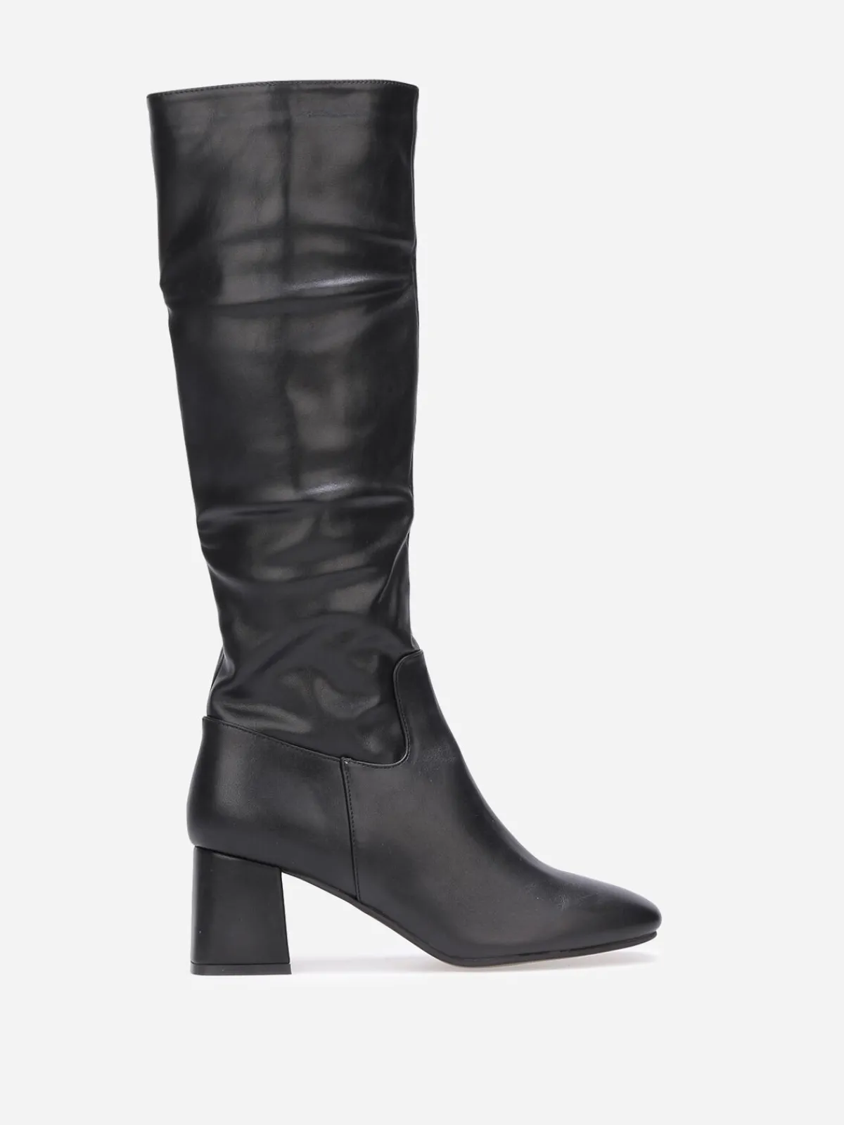 Clearance La Modeuse Bottes plissées à bout carré Noir