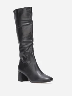 Clearance La Modeuse Bottes plissées à bout carré Noir