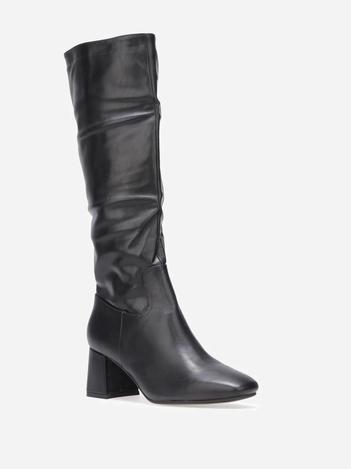 Clearance La Modeuse Bottes plissées à bout carré Noir