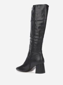 Clearance La Modeuse Bottes plissées à bout carré Noir