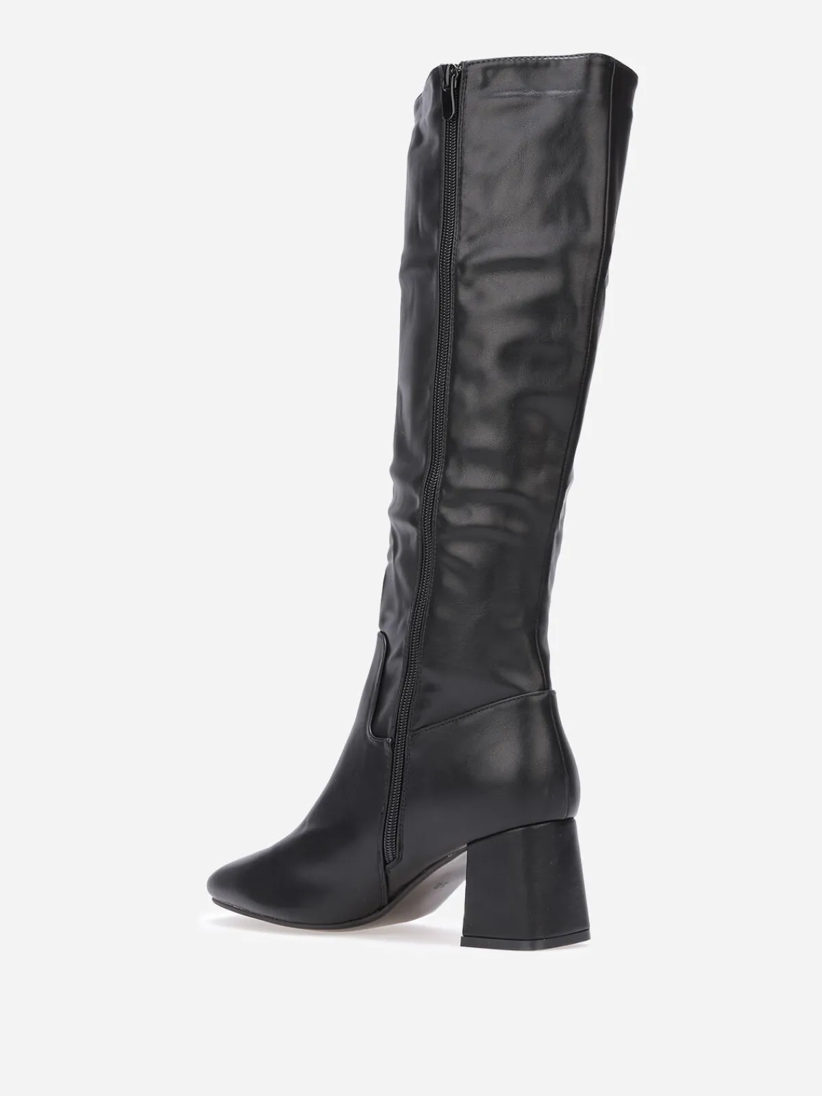 Clearance La Modeuse Bottes plissées à bout carré Noir
