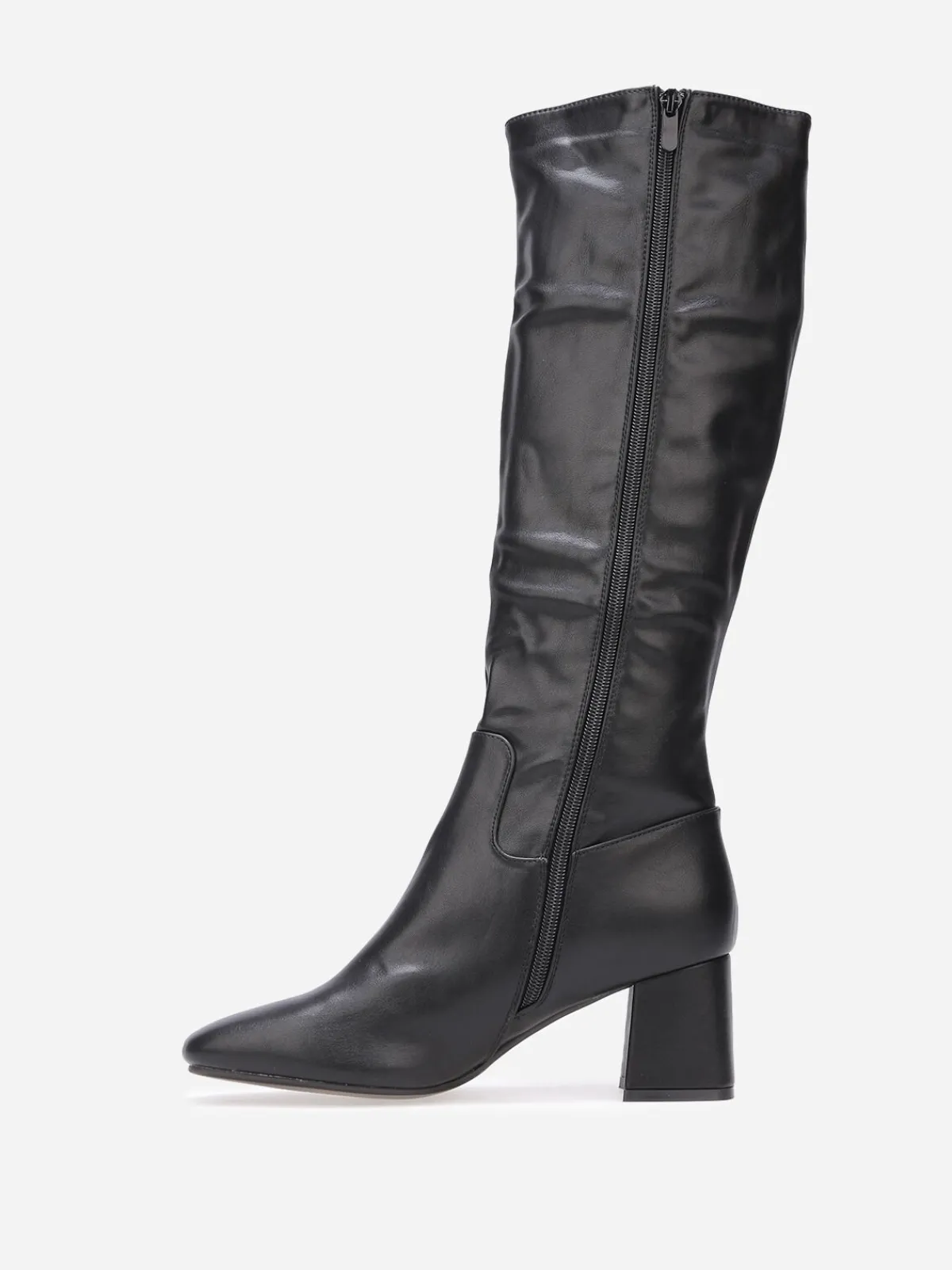 Clearance La Modeuse Bottes plissées à bout carré Noir