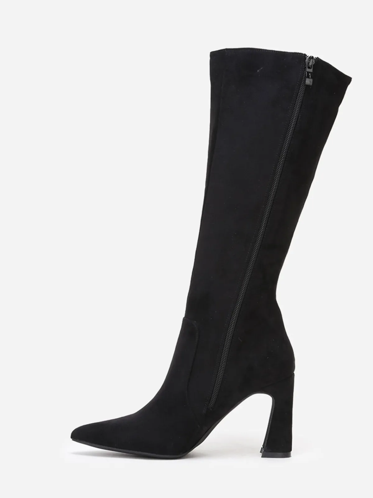 Discount La Modeuse Bottes pointues à talon français Noir