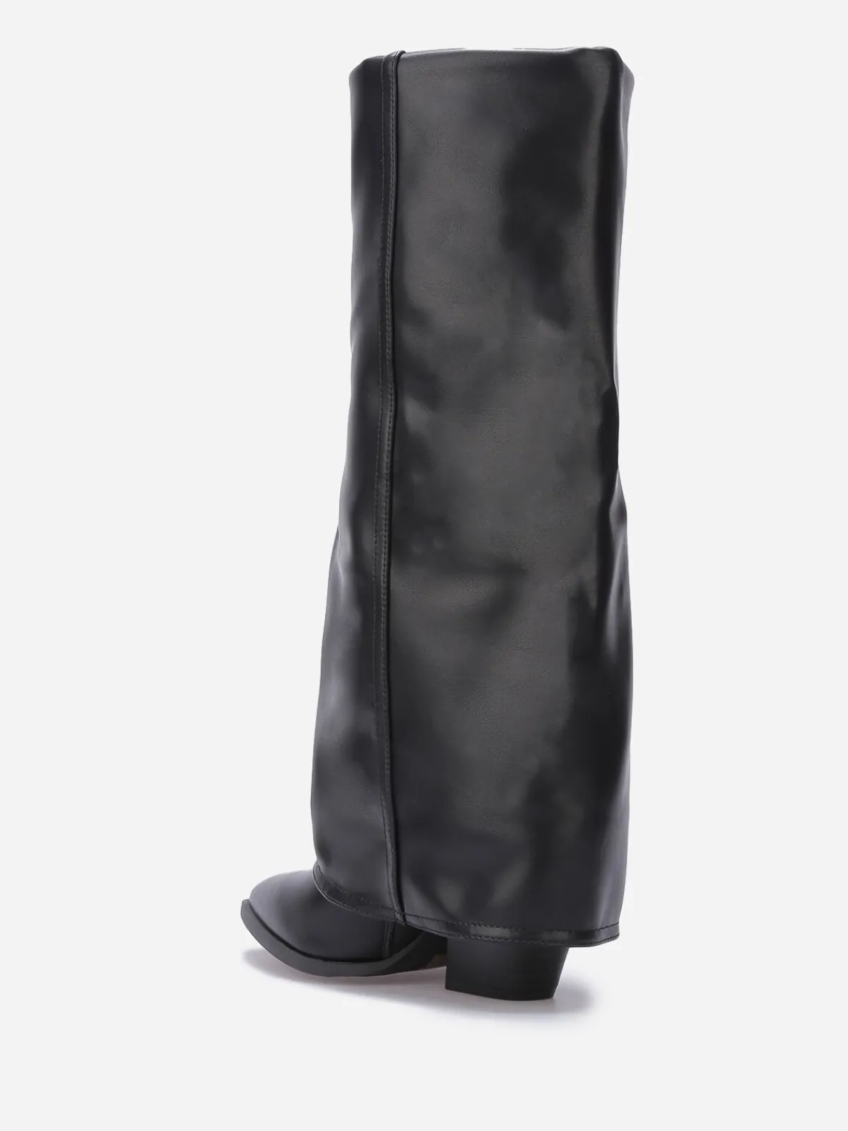 Discount La Modeuse Bottes santiags à talon et revers Noir