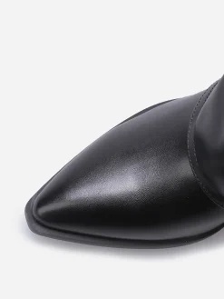 Discount La Modeuse Bottes santiags à talon et revers Noir