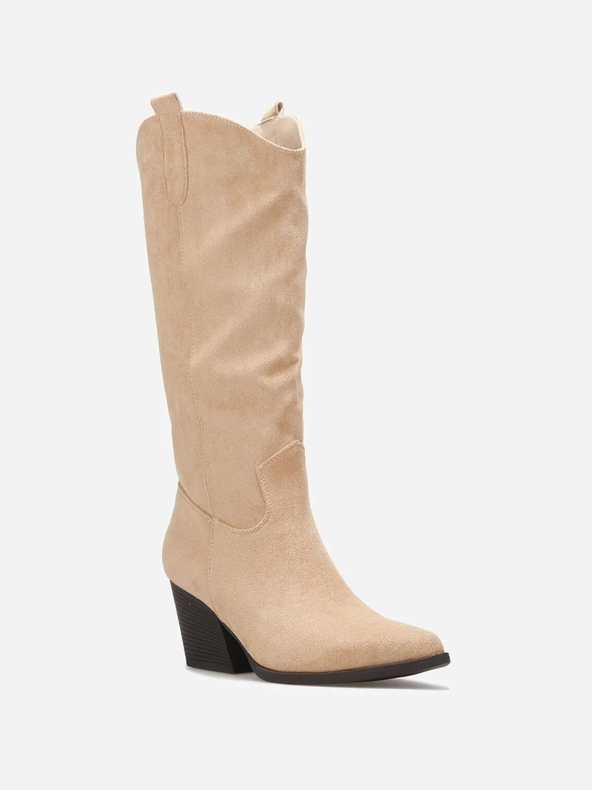 Hot La Modeuse Bottes santiags en suédine Taupe