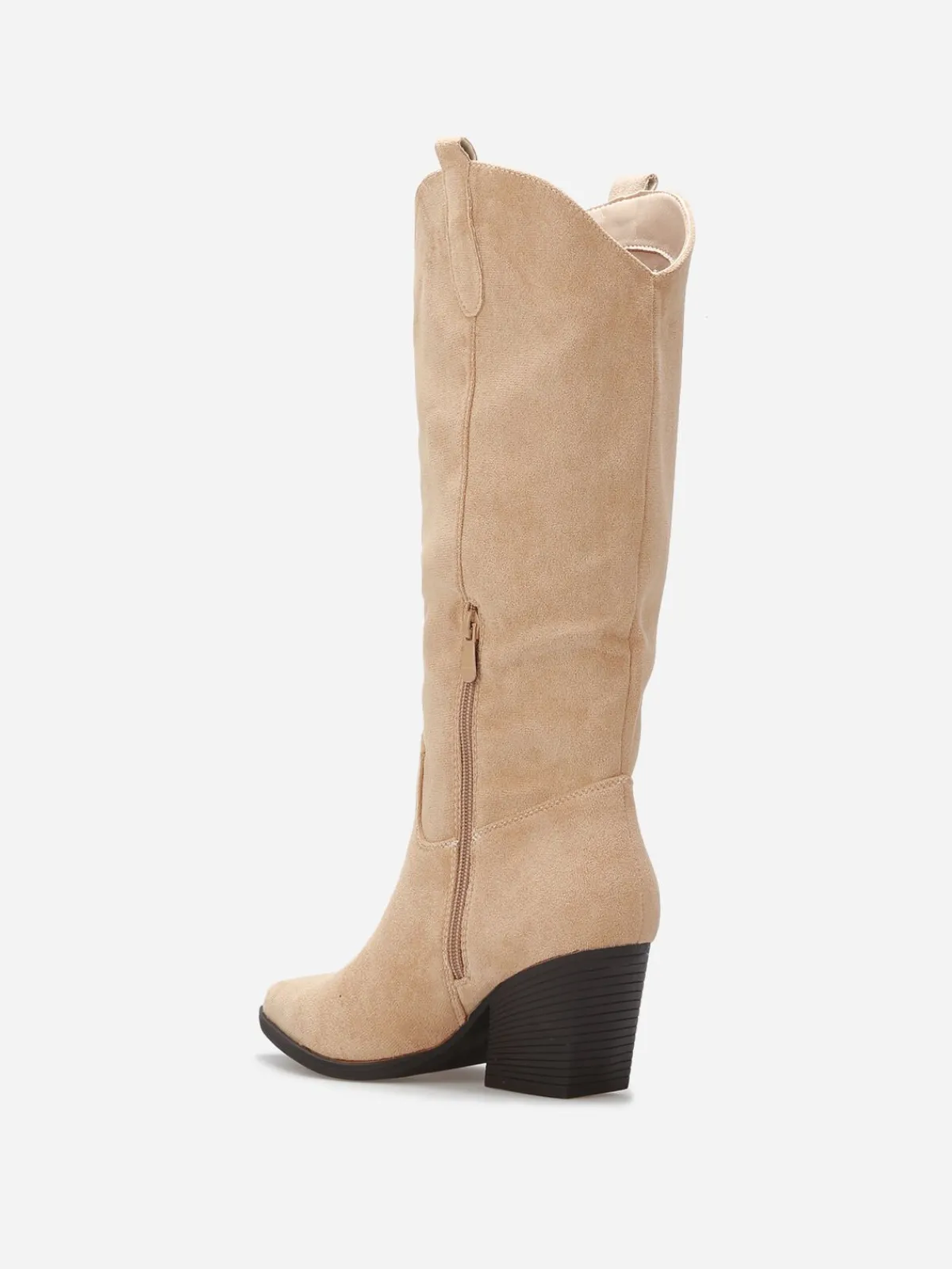 Hot La Modeuse Bottes santiags en suédine Taupe