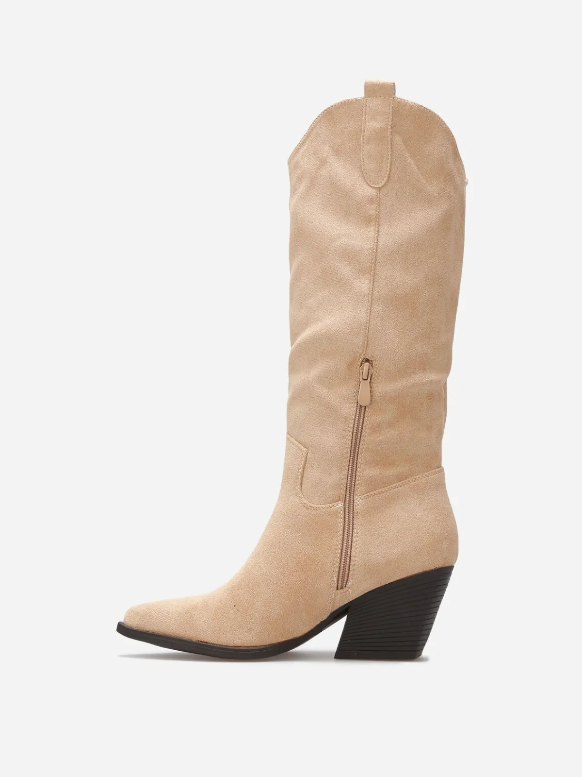 Hot La Modeuse Bottes santiags en suédine Taupe