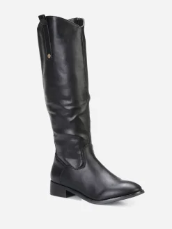 Online La Modeuse Bottes  style cavalière à bout rond Noir