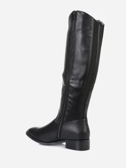 Online La Modeuse Bottes  style cavalière à bout rond Noir