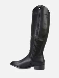 Online La Modeuse Bottes  style cavalière à bout rond Noir