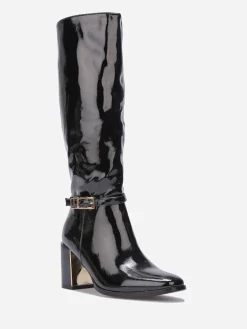 Best La Modeuse Bottes vernies à détails dorés Noir