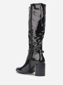 Best La Modeuse Bottes vernies à détails dorés Noir