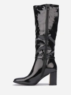 Best La Modeuse Bottes vernies à détails dorés Noir