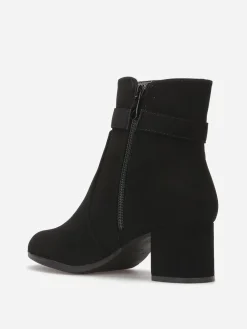 Clearance La Modeuse Bottines à boucle en strass et surpiqûres Noir