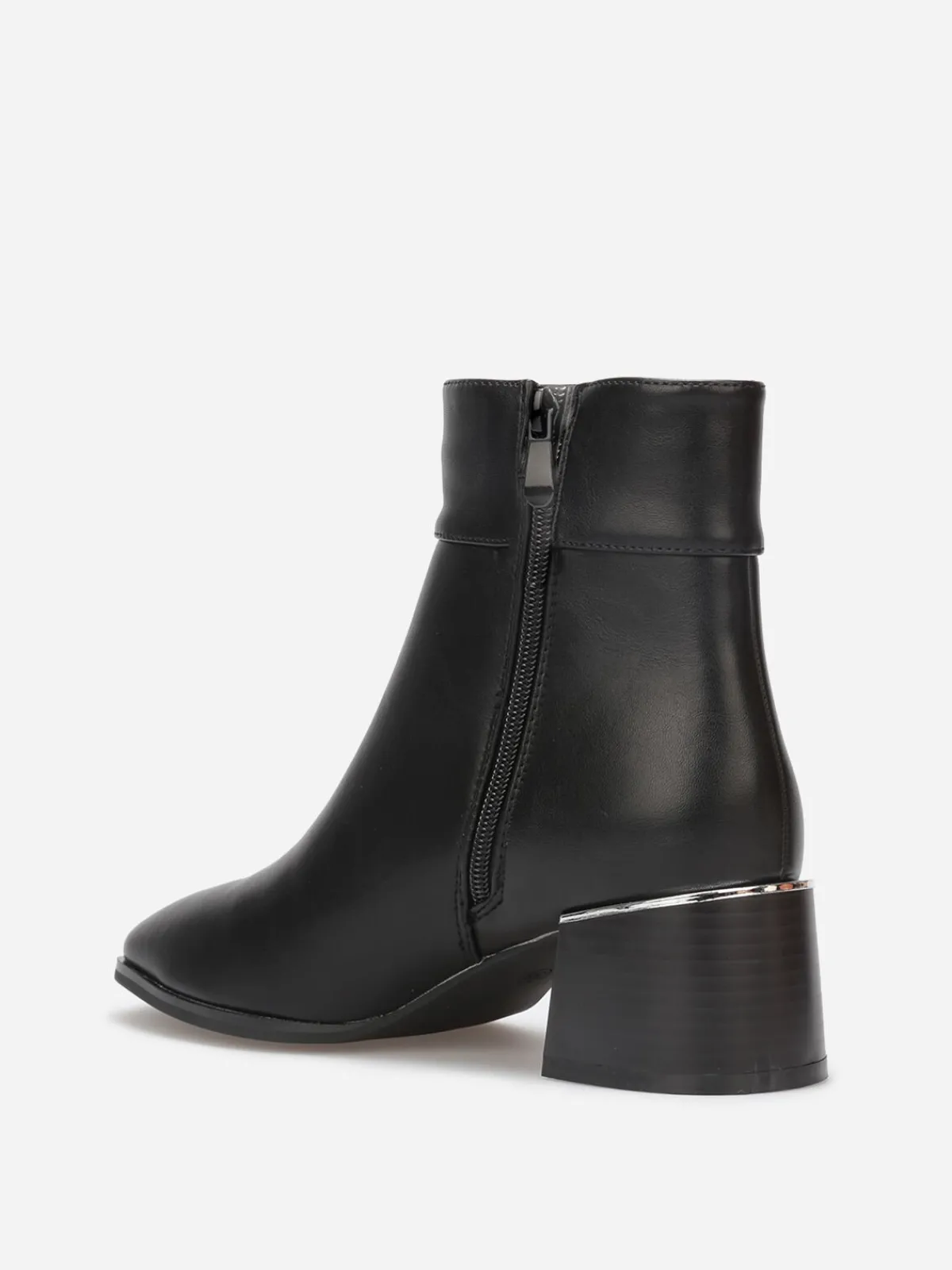 Outlet La Modeuse Bottines à bout carré et mors à strass Noir
