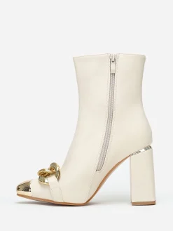 Online La Modeuse Bottines à bout et maillons Beige