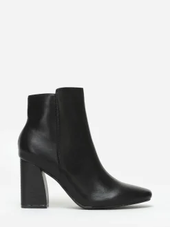 Online La Modeuse Bottines à bout et talon carrés Noir