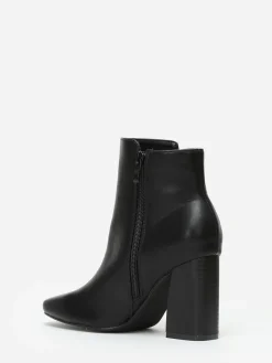 Online La Modeuse Bottines à bout et talon carrés Noir