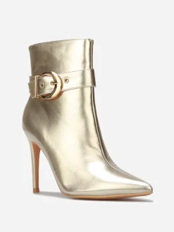 Sale La Modeuse Bottines à bout pointu et boucle Doré