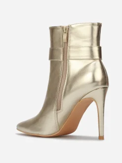 Sale La Modeuse Bottines à bout pointu et boucle Doré