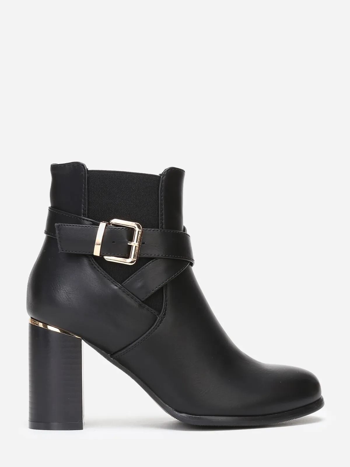 Outlet La Modeuse Bottines à bride croisée et boucle Noir