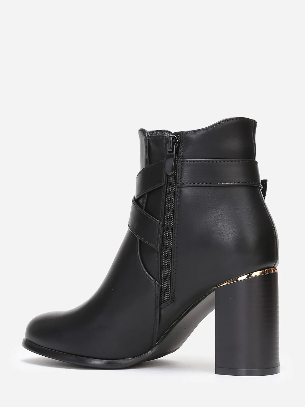 Outlet La Modeuse Bottines à bride croisée et boucle Noir