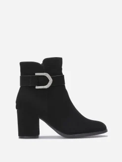 Hot La Modeuse Bottines à bride et boucle bijou Noir