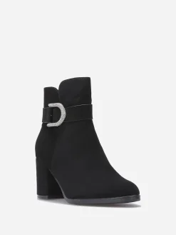 Hot La Modeuse Bottines à bride et boucle bijou Noir