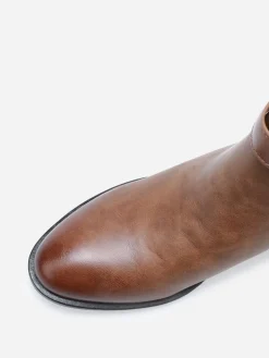 New La Modeuse Bottines à bride et boucle métallique Marron