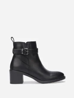 Best La Modeuse Bottines à bride et boucle métallique Noir