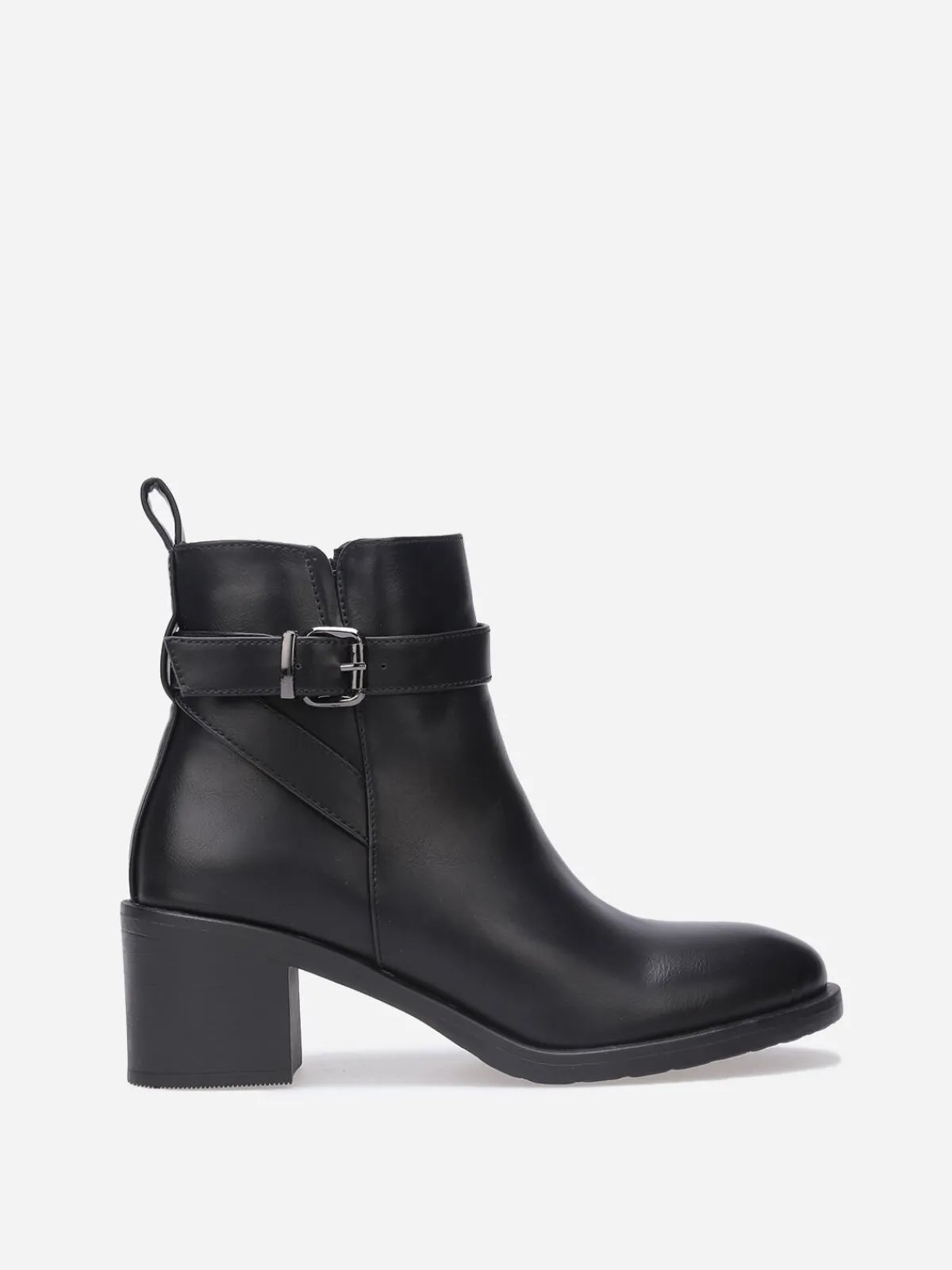 Best La Modeuse Bottines à bride et boucle métallique Noir