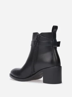 Best La Modeuse Bottines à bride et boucle métallique Noir