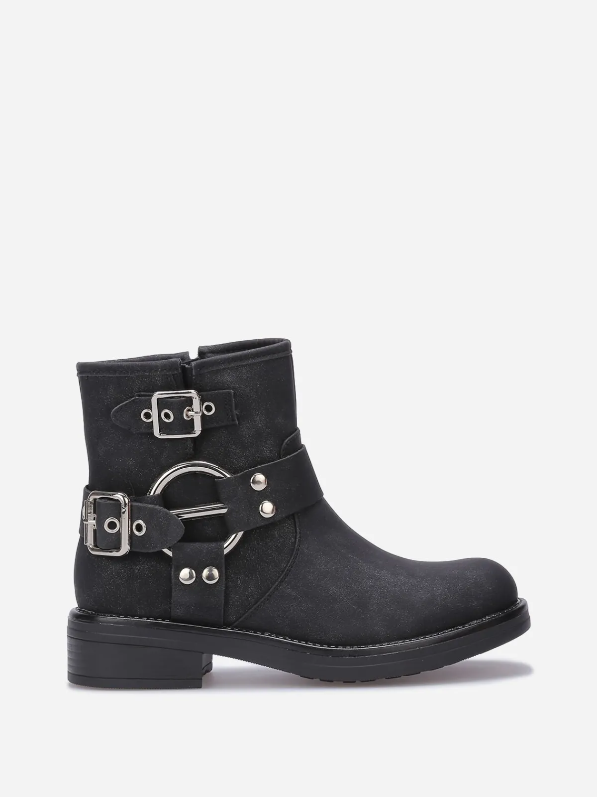 Hot La Modeuse Bottines à effet mat pailleté avec boucles Noir