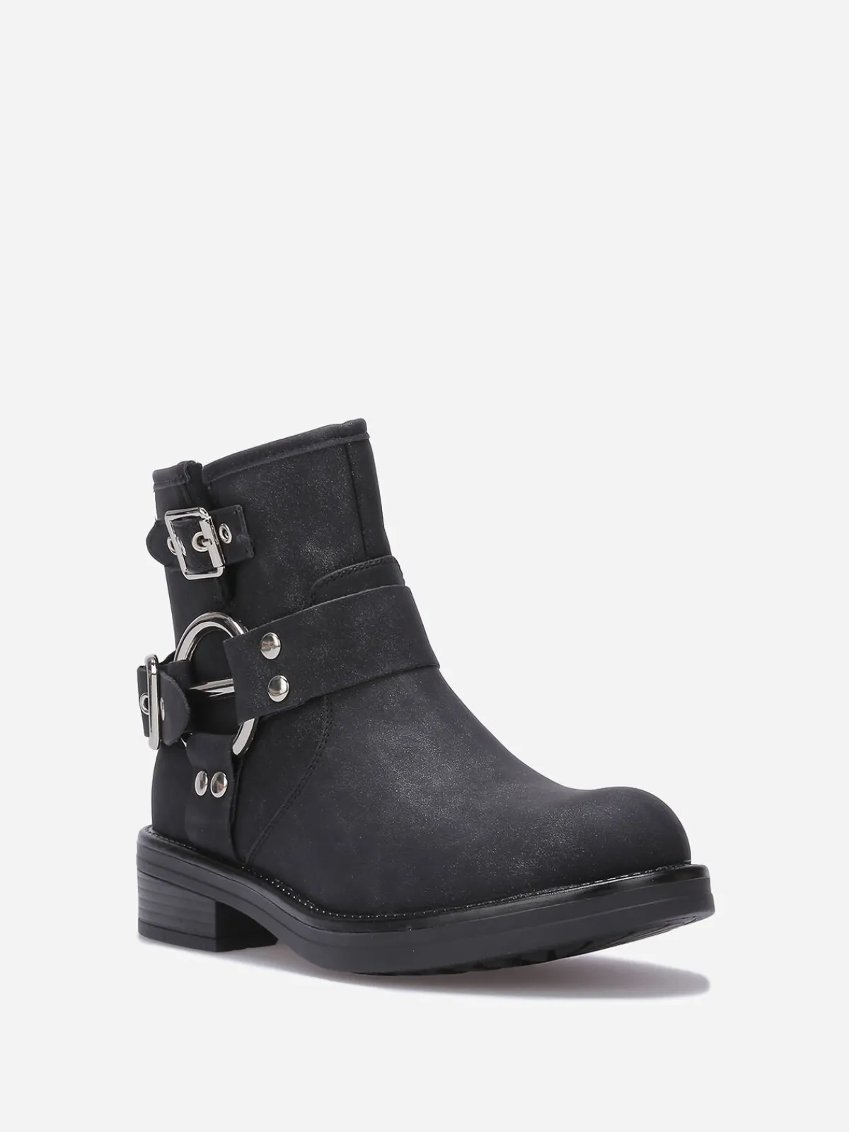 Hot La Modeuse Bottines à effet mat pailleté avec boucles Noir