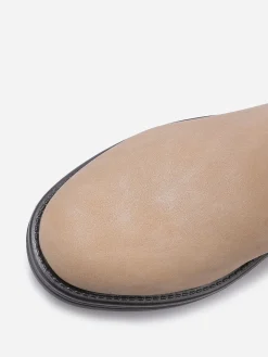 Discount La Modeuse Bottines à effet mat pailleté avec boucles Taupe