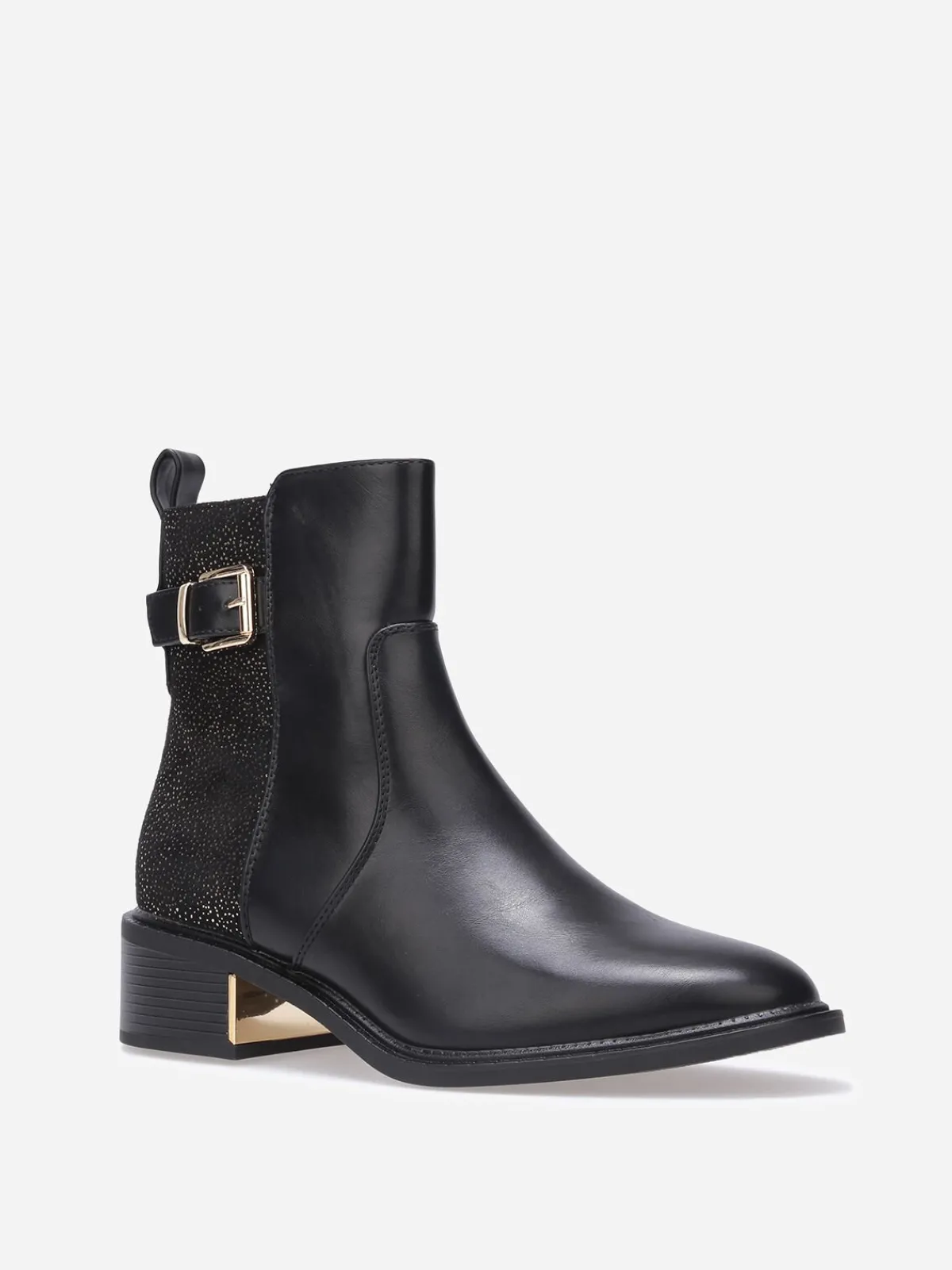 Discount La Modeuse Bottines à motifs et détails dorés Noir