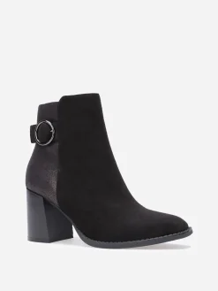 Online La Modeuse Bottines à paillettes et boucle métallique Noir