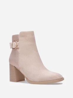 La Modeuse Bottines à paillettes et boucle métallique Taupe