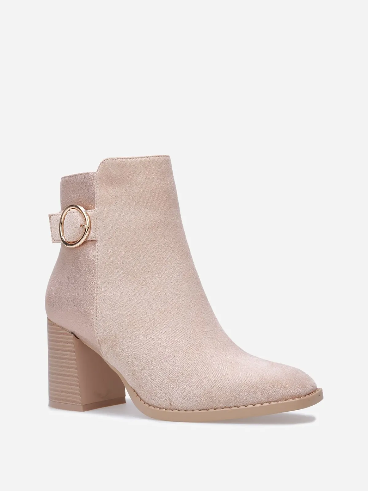 La Modeuse Bottines à paillettes et boucle métallique Taupe
