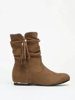 Hot La Modeuse Bottines à pampilles Camel