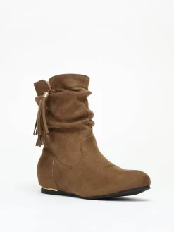 Hot La Modeuse Bottines à pampilles Camel