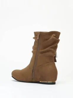 Hot La Modeuse Bottines à pampilles Camel