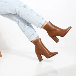 Outlet La Modeuse Bottines à talon Camel