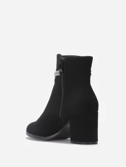 Sale La Modeuse Bottines à talon avec bijou et strass Noir