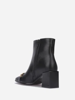 Best La Modeuse Bottines à talon avec chaîne dorée Noir