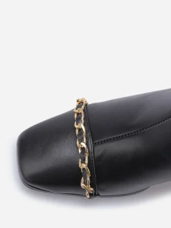 Best La Modeuse Bottines à talon avec chaîne dorée Noir